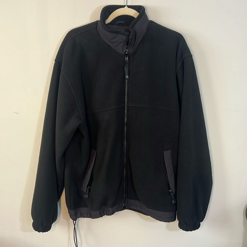 North End Men’s Fleece Sport Jacket Zipper Winter Soft Black Outdoor Size Medium